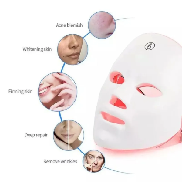 7 Colors LED Facial Mask Cover Photon Therapy Skin Rejuvenation Anti Acne Wrinkle Removal Skin Care Whitening Beauty Instrument Skin Rejuvenation Machine - Image 10