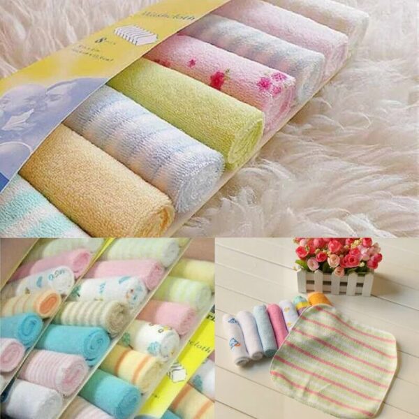 8PCS Pack Soft Cotton Baby Handkerchief Infant Towel - Image 2