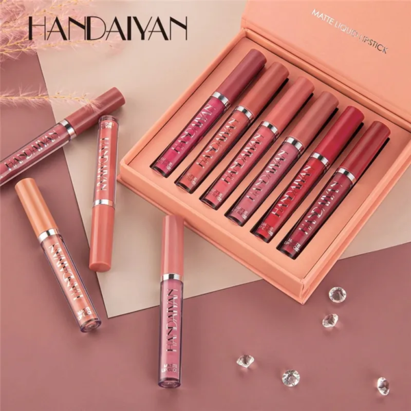 HANDAIYAN 6 Colors 2.5ml Lip Gloss Set Non-stick Lip Glaze Lipstick - Image 3