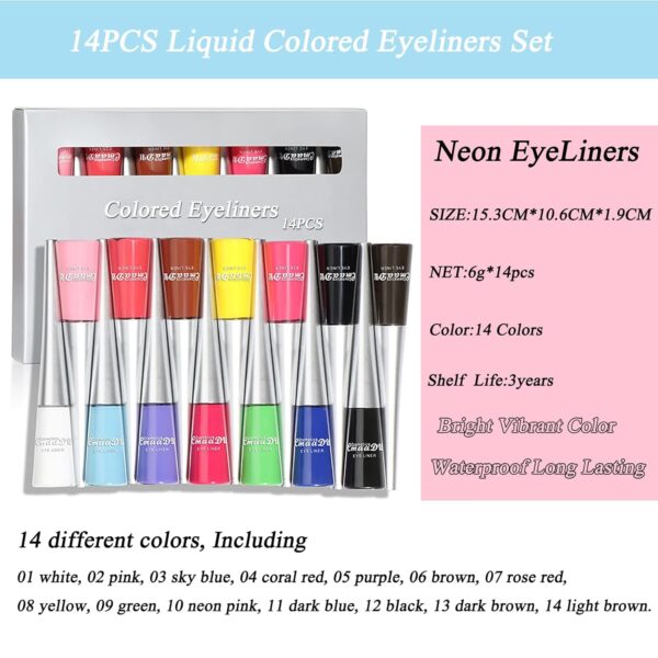 Colorful Liquid Eyeliner Blue Waterproof Long Lasting Diamond Matte Eyeliner Gel Women Makeup Cosmetics HF153 - Image 4