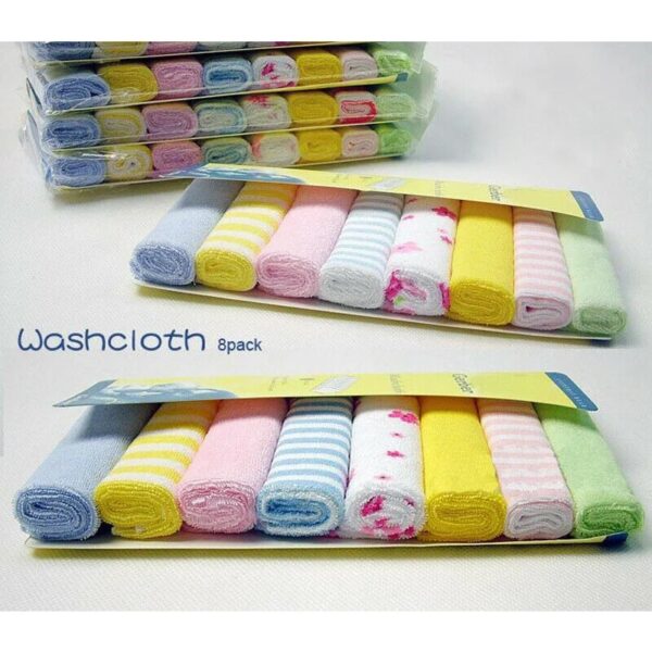 8PCS Pack Soft Cotton Baby Handkerchief Infant Towel - Image 3