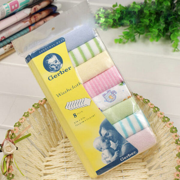 8PCS Pack Soft Cotton Baby Handkerchief Infant Towel - Image 4