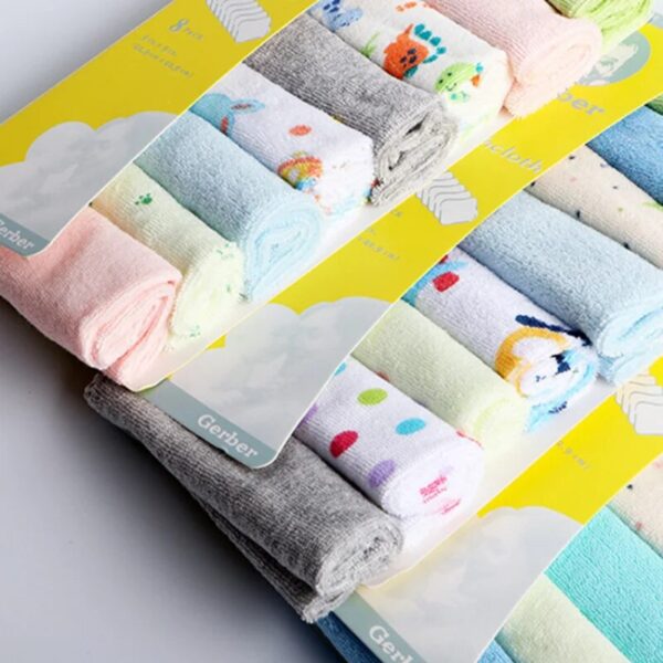 8PCS Pack Soft Cotton Baby Handkerchief Infant Towel - Image 5