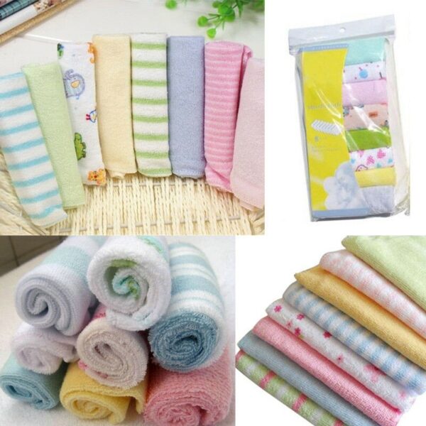 8PCS Pack Soft Cotton Baby Handkerchief Infant Towel - Image 6