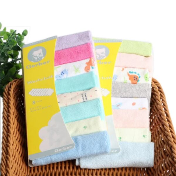 8PCS Pack Soft Cotton Baby Handkerchief Infant Towel - Image 7