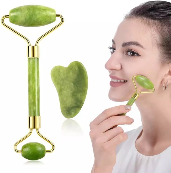 Green Jade roller & Gua sha/সবুজ জেড রোলার এবং গুয়া শা