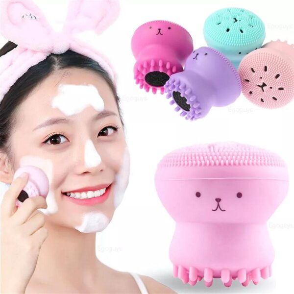 Facial Cleaning Brush Silicone Handheld Face Brush/ফেসিয়াল ক্লিনিং ব্রাশ সিলিকন ফেস ব্রাশ