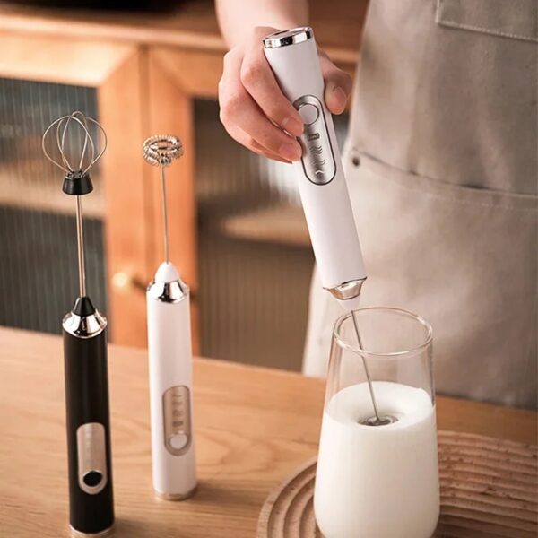 Hand Mixer Electric Milk Frother Whisk Egg Beater USB Rechargeable Handheld Coffee Blender Milk Shaker Mixer Foamer Food Blender