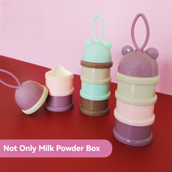 Cartoon Portable Baby Milk Powder Box Food Storage Box Three Layer Formula Dispenser Milk Powder Box Toddle Snacks Container for Travel