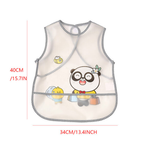 Cute Cartoon Baby Bibs with Pocket Sleeveless Waterproof Baby Feeding Bibs Adjustable Anti-dirty Children Aprons for Newborn Toddle Eating - Image 3