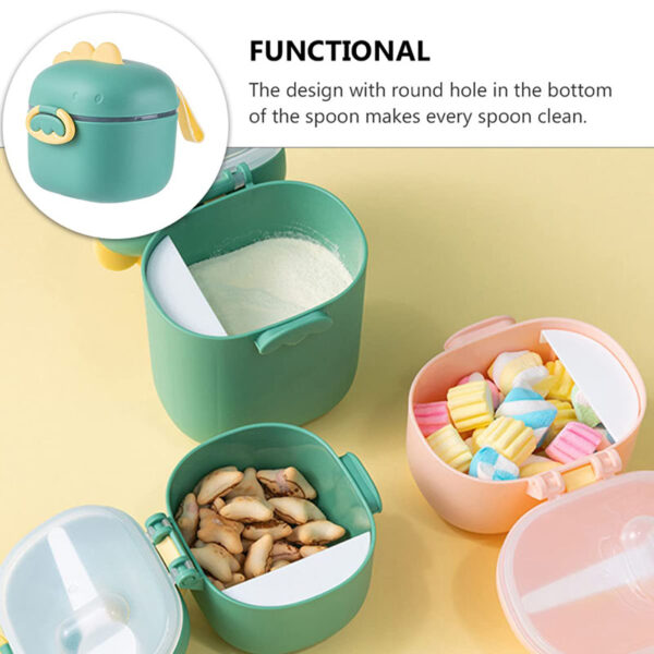 Portable Baby Formula Dispenser Feeding Milk Powder Container 400800ML Cartoon Dinosaur Shape Travel Food Storage Milk Powder Boxes with Spoon - Image 3