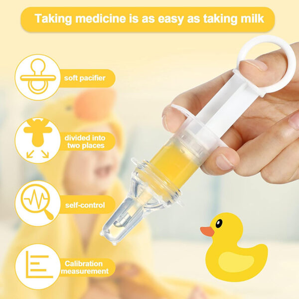 Baby Medicine Feeder Children Squeeze Syringe Feeder Soft Silicone Pacifier Anti-Choking Medicine Dropper Dispenser for Feeding Medicine Water Juice - Image 3