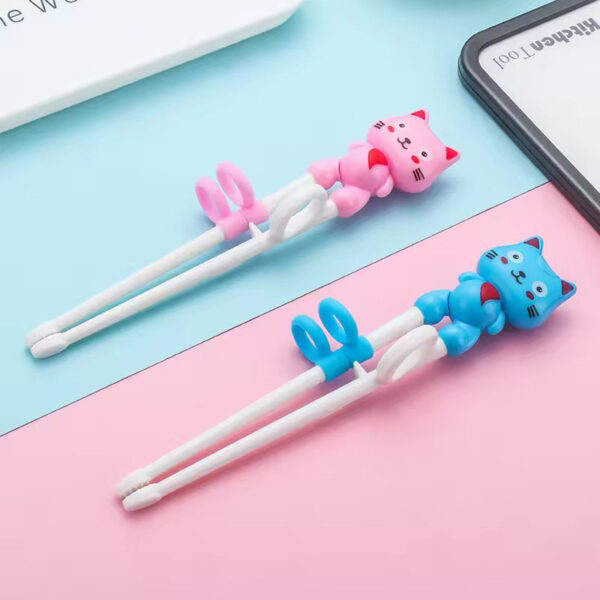 Cute Cartoon Baby Eat Training Chopsticks Baby Learning Tableware Childrens Chopsticks Trainer Eating Complementary kids Chopsticks Reusable Training - Image 3