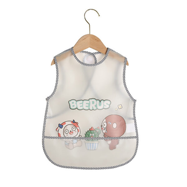 Cute Cartoon Baby Bibs with Pocket Sleeveless Waterproof Baby Feeding Bibs Adjustable Anti-dirty Children Aprons for Newborn Toddle Eating - Image 4