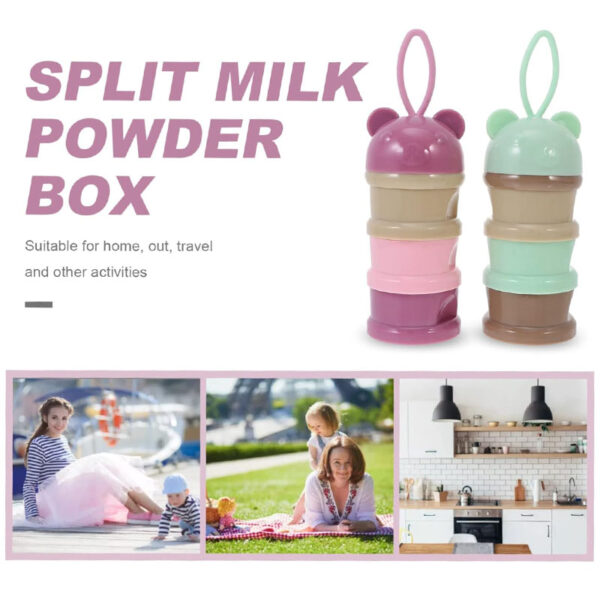 Cartoon Portable Baby Milk Powder Box Food Storage Box Three Layer Formula Dispenser Milk Powder Box Toddle Snacks Container for Travel - Image 3