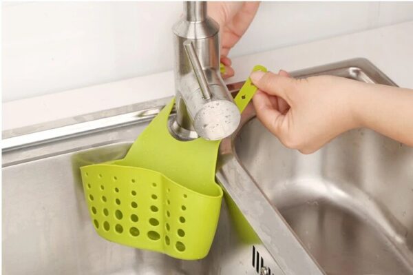 Kitchen Basket Kitchen Organizer Soap Sponge Drain Rack Sink Shelf Dish Drainer Portable Hanging Drain Basket Kitchen Gadget Kitchen Accessory - Image 3