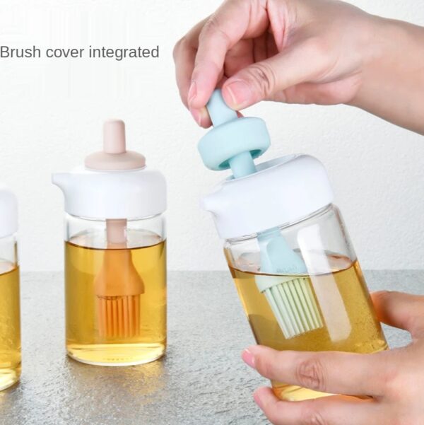 Oil Bottle with Brush Oil Spray Bottle for Oil Cruet Dispenser Kitchen Bar Tools Sauce Boats Storage Container - Image 4