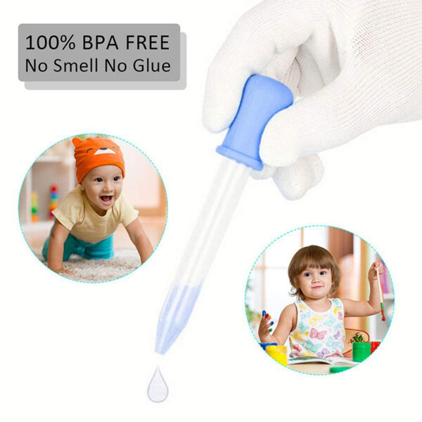 5ml Baby Silicone Dropper Medicine Feeder Pipettes Liquid Food Dropper Transfer Eyedropper with Bulb Tip Dispenser Medicine Dropper for Infants Newborns - Image 5