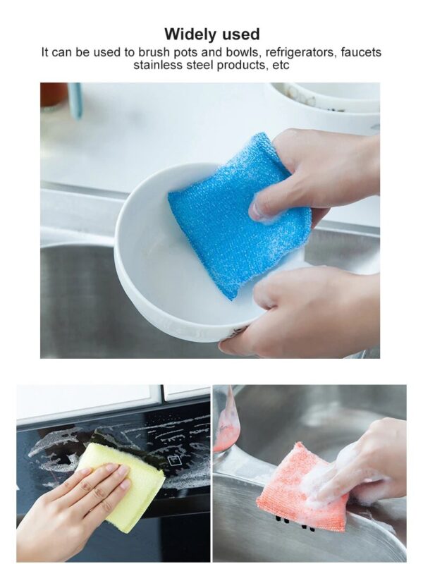 4Pcs Pan Pot Dish Wash Sponges Double Side Dishwashing Sponge Household Kitchen Cleaning Tools Tableware Dish Washing Brush - Image 5