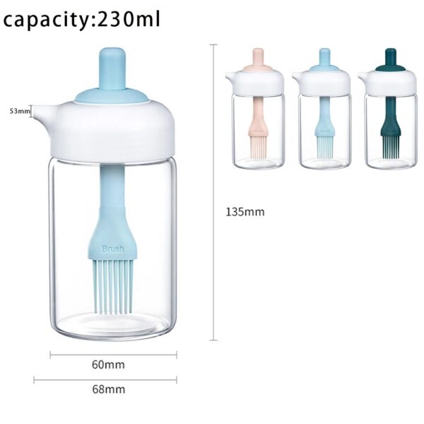 Oil Bottle with Brush Oil Spray Bottle for Oil Cruet Dispenser Kitchen Bar Tools Sauce Boats Storage Container - Image 5