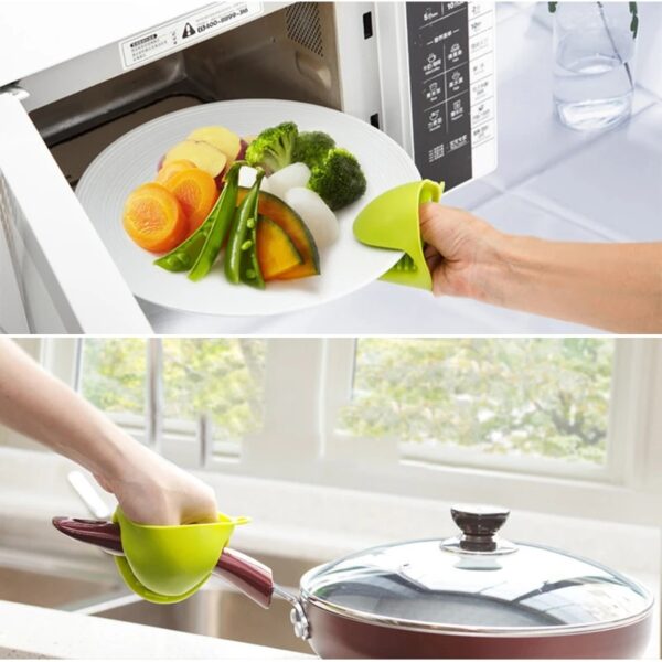 2PC Grip Oven Pot Holder Baking BBQ Cook Tools Mini Kitchen Non-slip Heat Resistant Oven Mitts Silicone Glove - Image 7