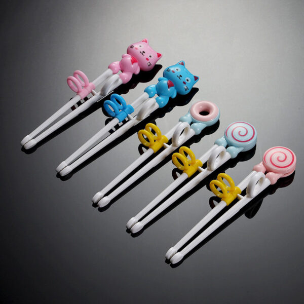 Cute Cartoon Baby Eat Training Chopsticks Baby Learning Tableware Childrens Chopsticks Trainer Eating Complementary kids Chopsticks Reusable Training - Image 7