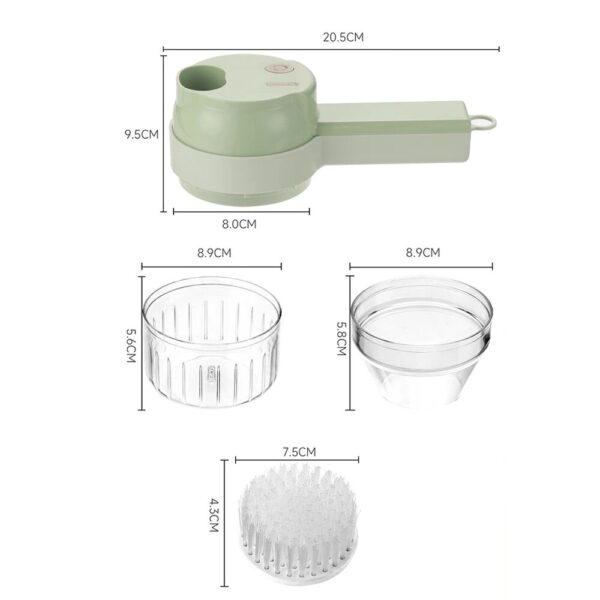 4 IN 1 Electric Food Processor Multifunctional Vegetable Cutter Slicer Handheld Garlic Grinder Wireless Vegetable Chopper - Image 7